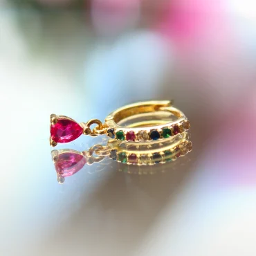 mono-boucle-rose-Maili-diamant-argent-sterling-sovage-bijoux